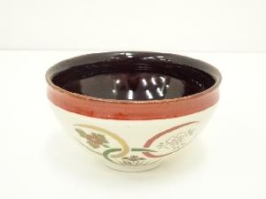 原平造　色絵草花天目茶碗（箱付）